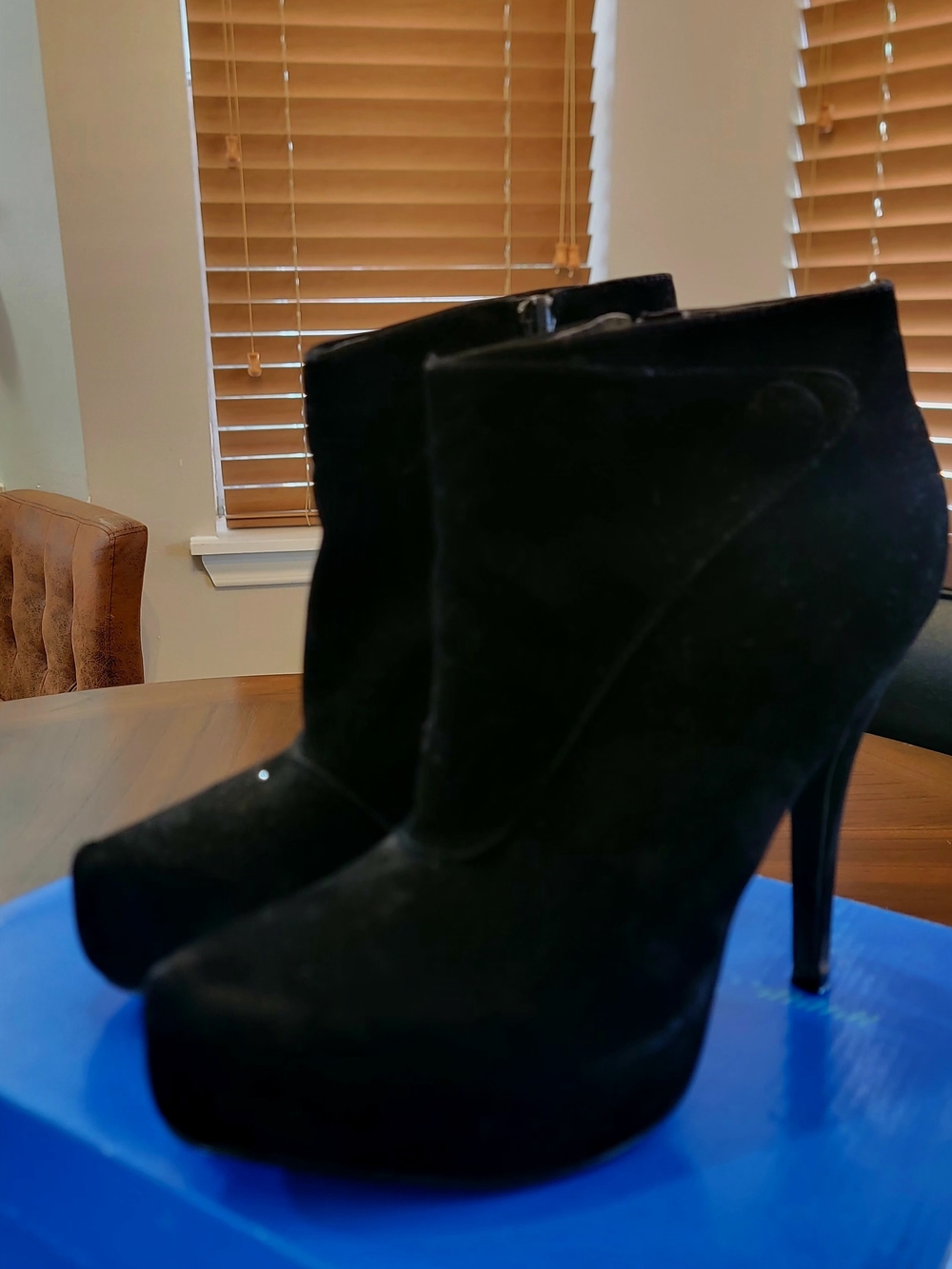Classic Black Suede High-Heel Ankle Boots